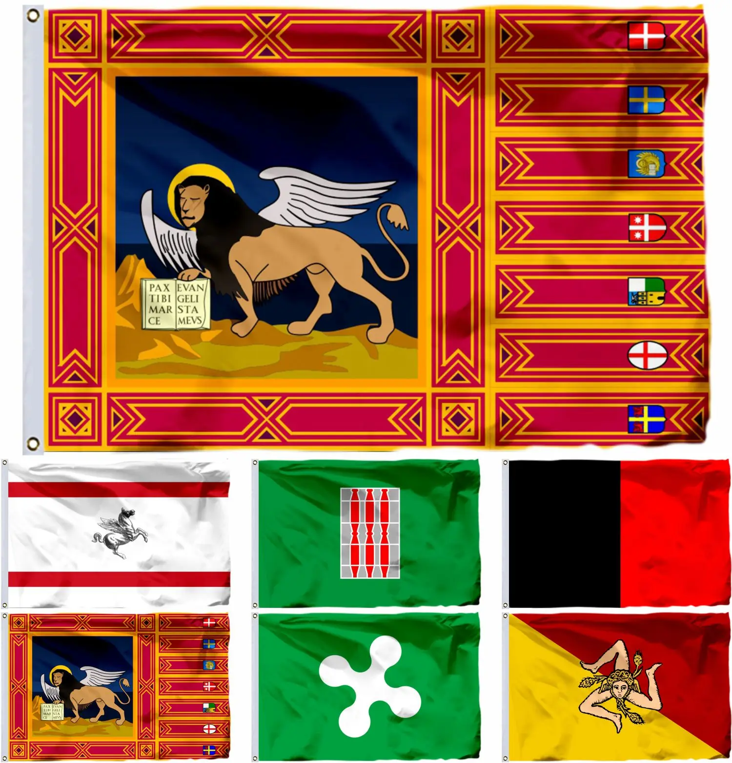 Italy Veneto Piedmont Flag 21x14cm Tuscany and Lombardy 3X5FT Umbria of Valle d'Aosta  90X150CM Sicily Banner 2x3ft