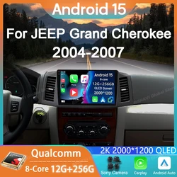 Car Radio Android 15 For JEEP Grand Cherokee WK 2004 2005 2006 2007 GPS Carplay Multimedia Player Navigation Stereo Auto DSP DVD