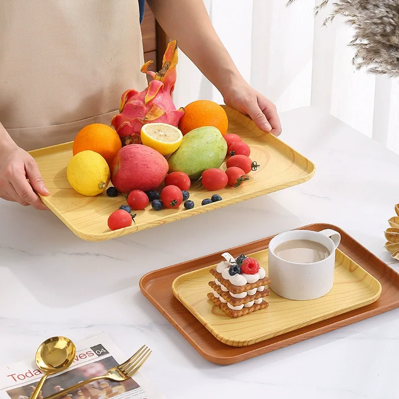 مربع الحلوى أطباق فاكهه القمح القش وسادة سلطة صينية الإفطار صواني سطح المكتب تخزين أشتات المنظم مستطيل الغذاء PlateТраЕ #3