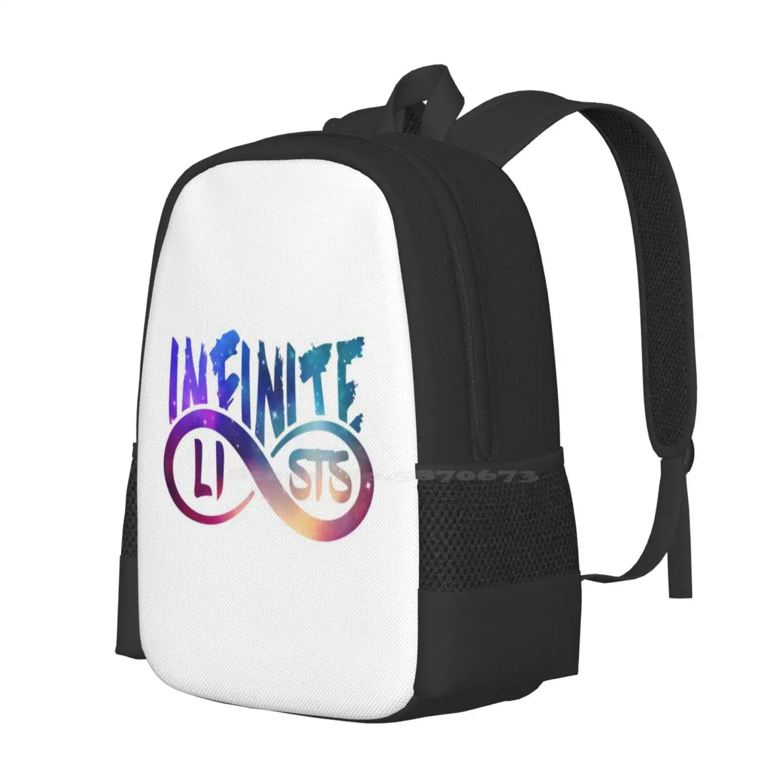 Infinite Lists Galaxy , Infinite Merch , Infinite Lists Youtube Merch Teen College Student Backpack Pattern Design Bags