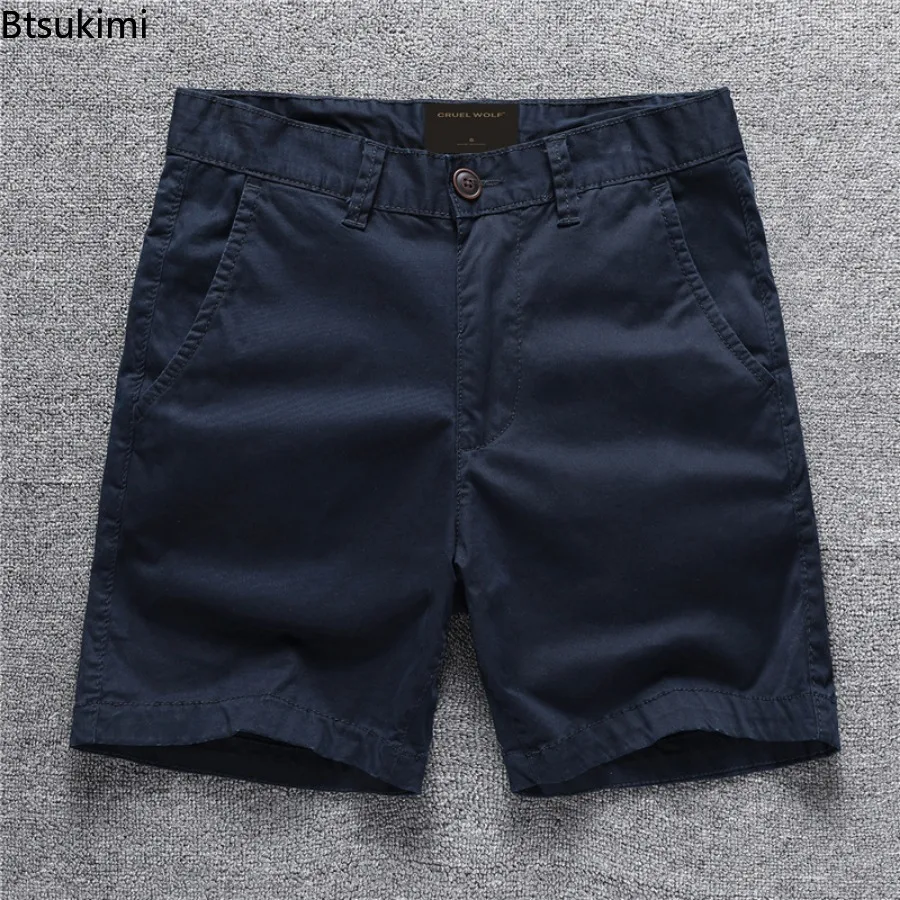 Summer Fashion New Men's 100% Cotton Cargo Shorts Loose Casual Outdoor Sport Joggers Pants Solid Versatile Short Trousers Male