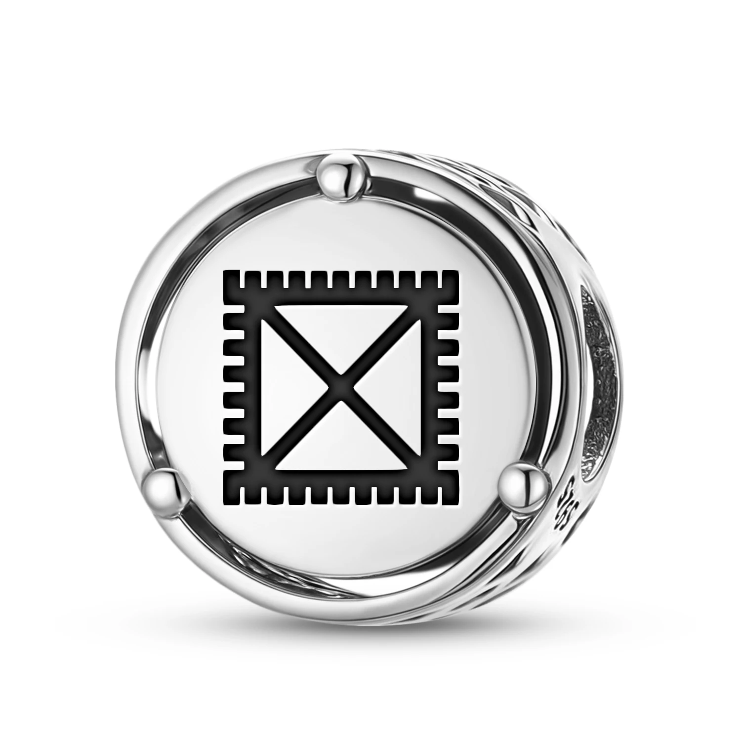 AdinkraMrammuo925 Sterling Silver Symbol Charm Fit Original Bracelet Diy Jewelry Accessories Family Bead