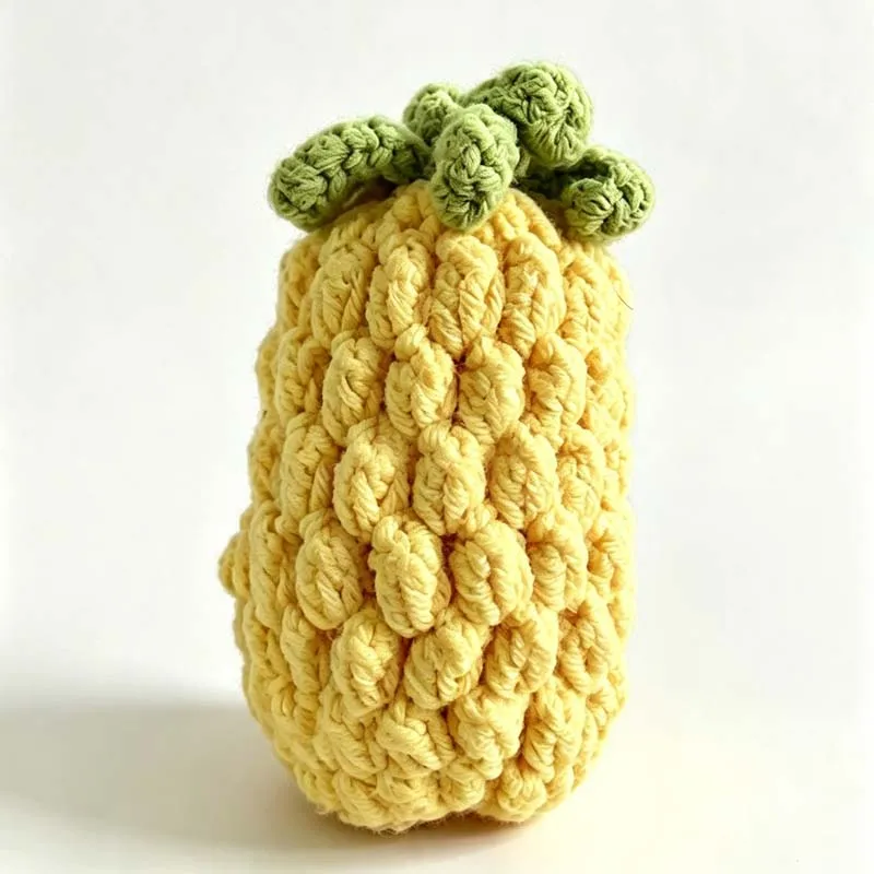Handmade Crochet Positive Pineapple Doll Motivational Knitted Toy Emotional Support Pocket Ornament Cheer Up Gift for Friends