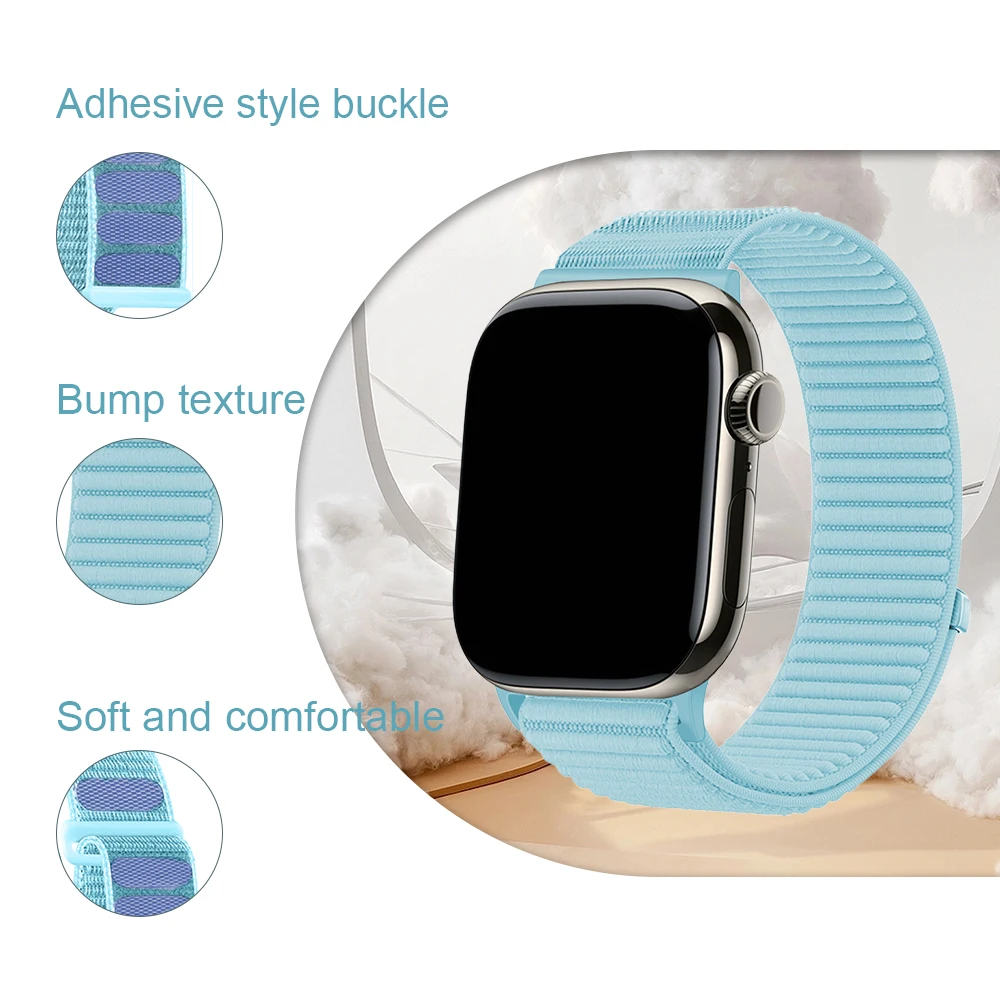 Nylon Strap for Apple Watch Ultra Band 49mm 45mm 46mm 44 42 41mm 40mm Durable Bracelets iwatch SE Series 11 10 9 8 7 6 5 4 Ultra