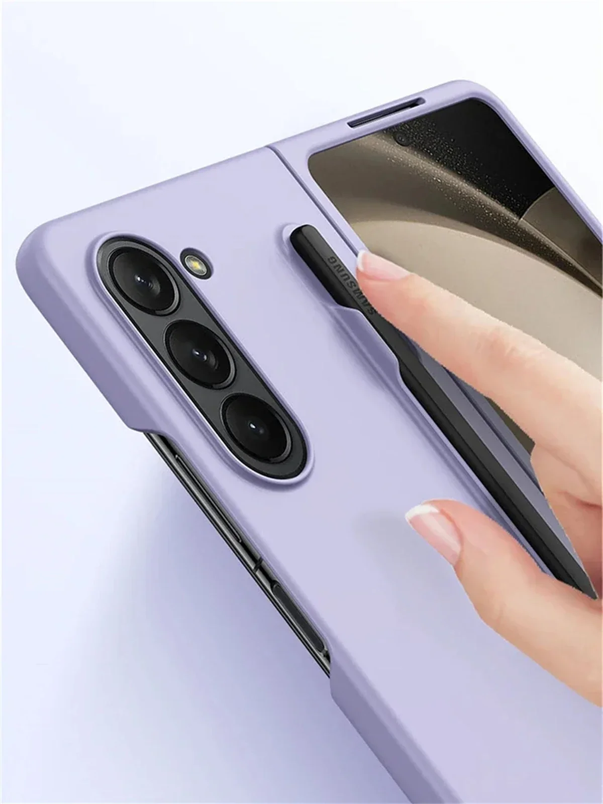 Skin Feel Slim Case For Samsung Galaxy Z Fold 5 5G With Stylus Pen Slot Holder Plastic Fold Shockproof Protection Hard Cover - Image 3
