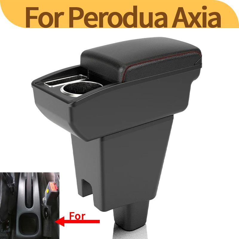 For Perodua Axia car center console upgrade armrest multi-functional storage box modification car interior accessories cup holde