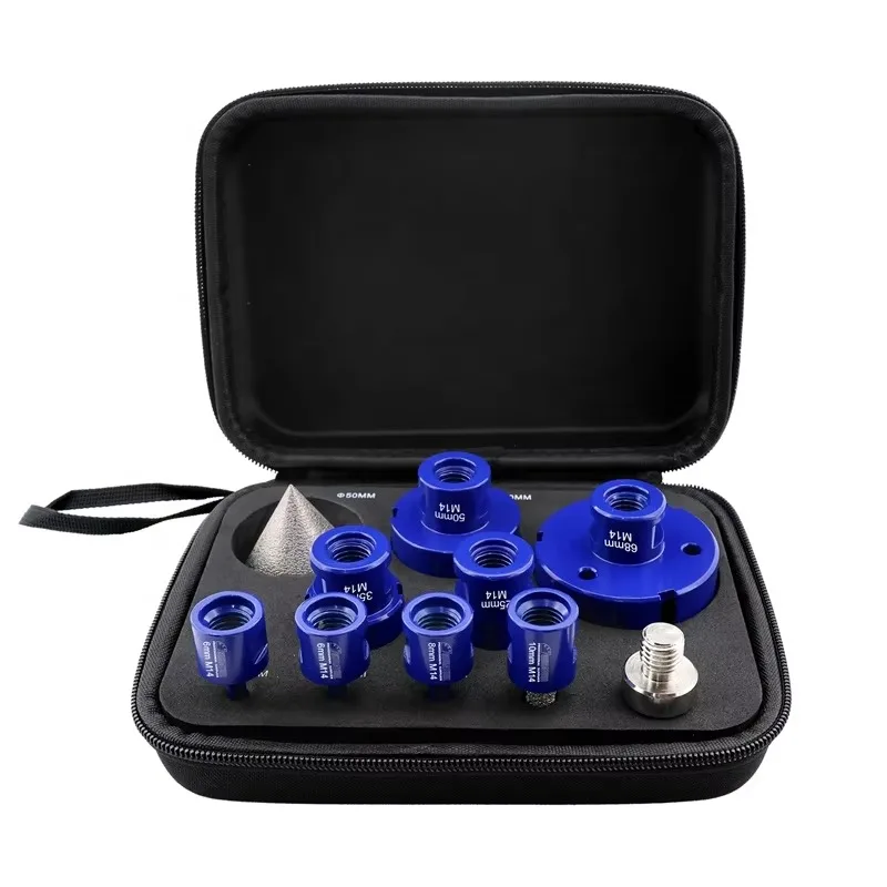 M14 Thread Vacuum Brazed Diamond Core Drill Milling Bit Chamfer Bit Finger Bit With Hex Shank Adapter with Oxford Set for Tile
