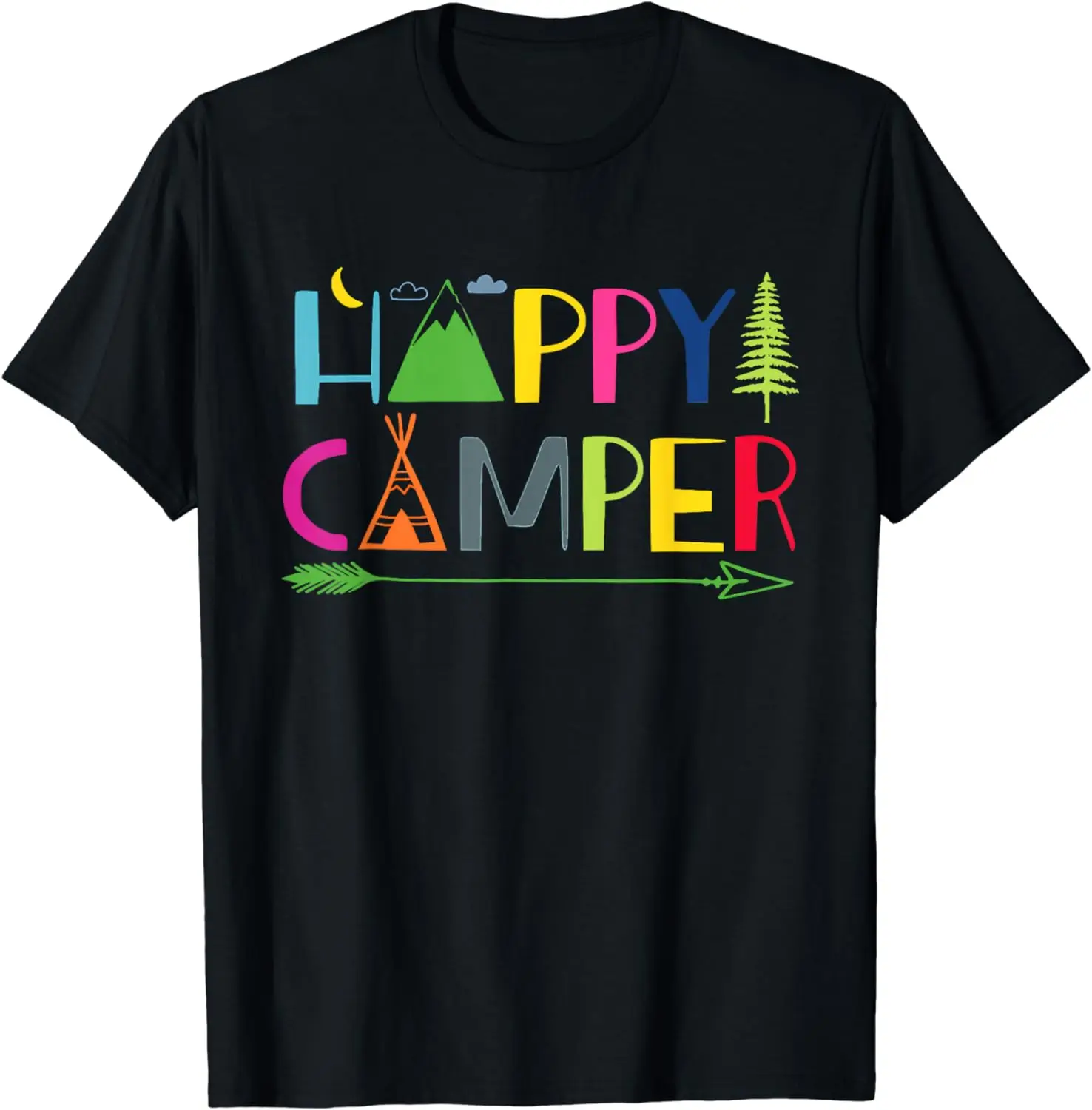 

Arrow Camper Happy Summer Camp Camping Gift Men Women Kids T-Shirt Funny Birthday Gift Shirts Graphic T Shirts Streetwear