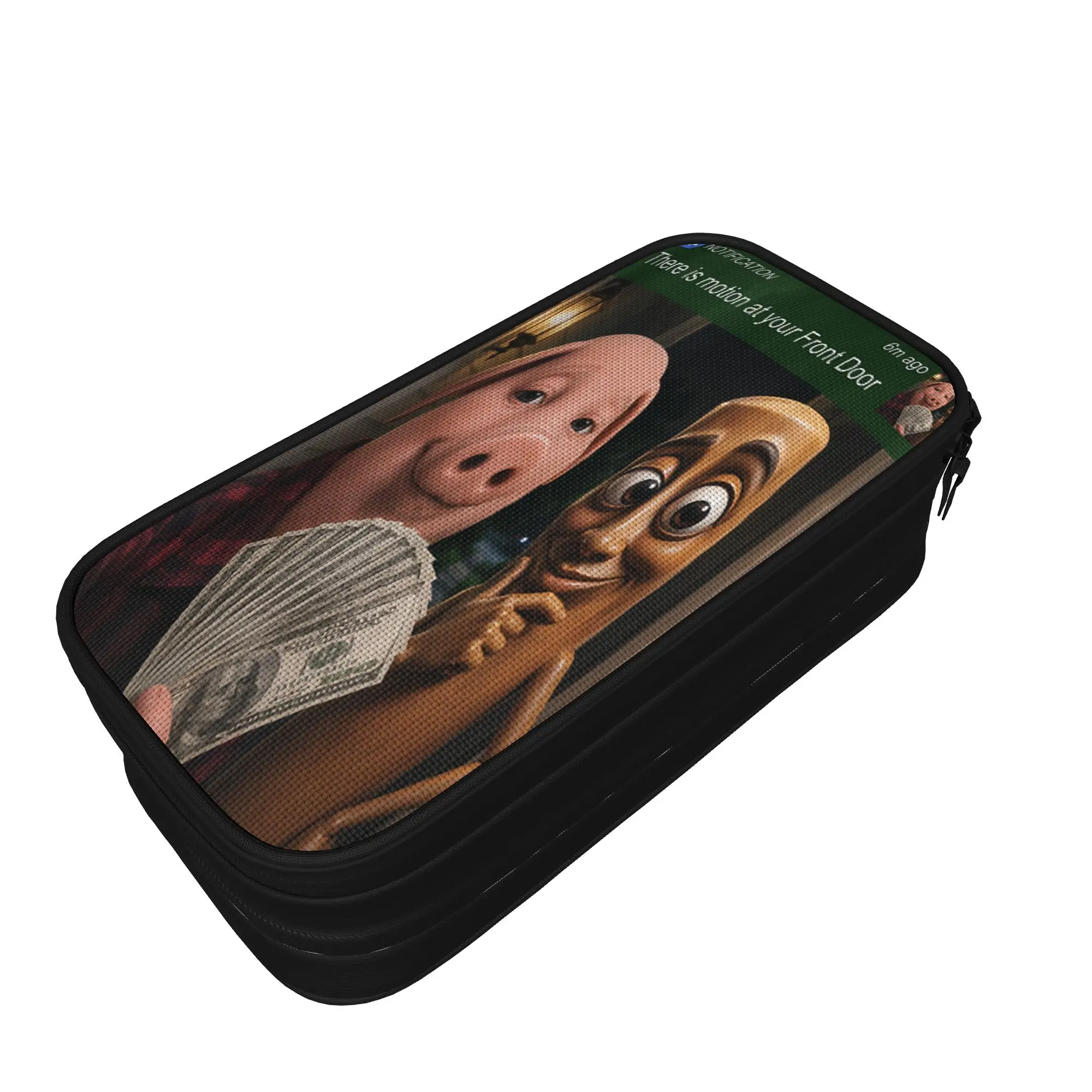 Tung Tung Tung Sahur John Pork Motion at Your Front Door Pencil Case Pencil Bag Boy Girl Canvas Back To School Pencil Cases