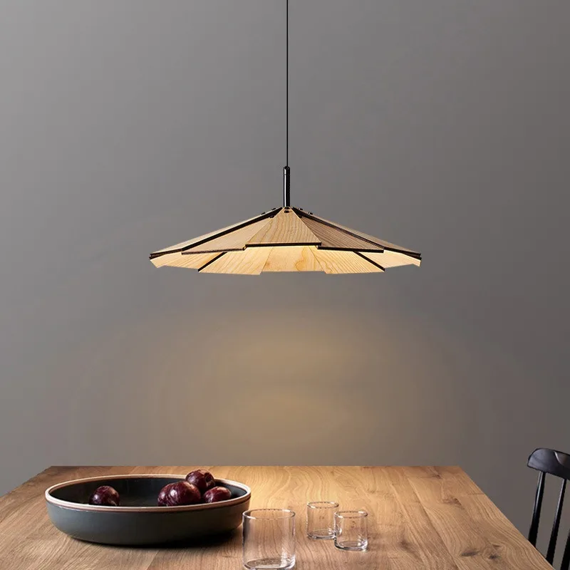 Wabi-sabi wind log walnut color restaurant Japanese retro bar counter handmade wood art balcony B & B bedroom study light