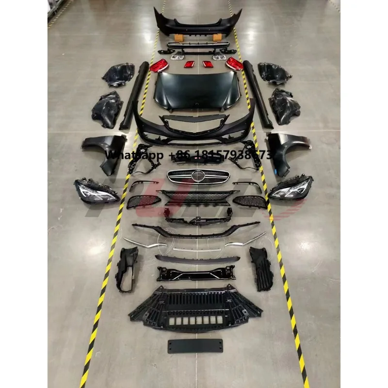 

Car Body System Upgrade of E63 AMG for Benz W212 09-13 Include Grille Side Skirts Hood Fender Bumpers Auto Lamps