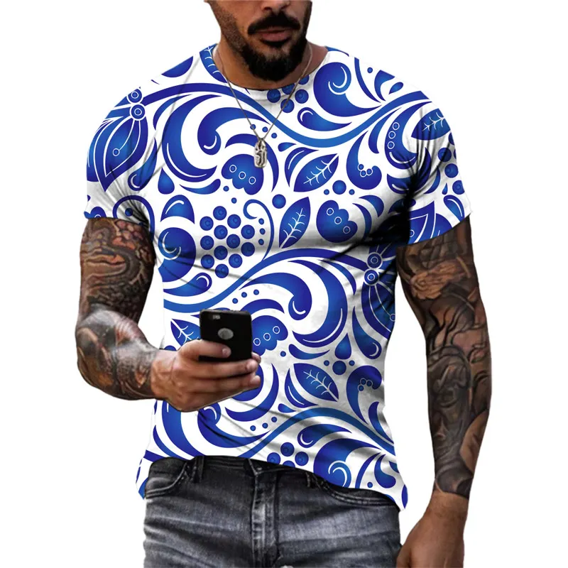 

Summer Fashion New Retro National Style T-Shirt Unisex 3d Printed Cool Street Short Sleeve Shirt Crewneck Comfortable Clothing