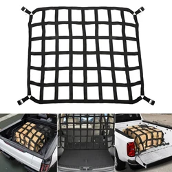 Car Trunk Rooftop Net Mesh Heavy Cargo Net Truck Trailer Dumpster Extend Mesh Covers Luggage Stowing Tidying With 4 Fixed Belt