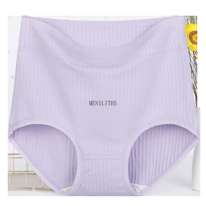 

Red Women's Underwear Pure Cotton High Waist Large Size Triangle Shorts Briefs Breathable Solid Color Female Lingerie Panties