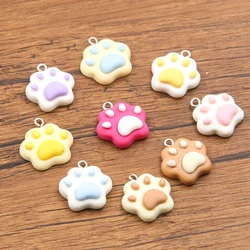 10PCS 20X22mm 7 Color Cat Claw Resin Charms DIY Cartoon Animal Earring Pet Choker Pendants Jewelry Accessory Make