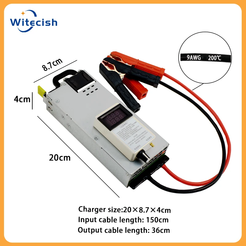 Nastavitelná nabíječka 3-15V 3-62A 12V 62A 14,6V 62A 12,6V 62A 50A 40A 30A Lithium-polymerová pro lithium-iontové baterie olověné baterie - náhled 3