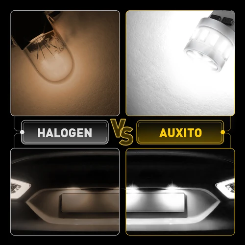 Imagen 2 del producto AUXITO 10 Uds 194 168 T10 W5W bombillas LED 6500K blanco para luces interiores de coche superbrillantes 2825 LED marcador lateral automático luz de mapa 12V