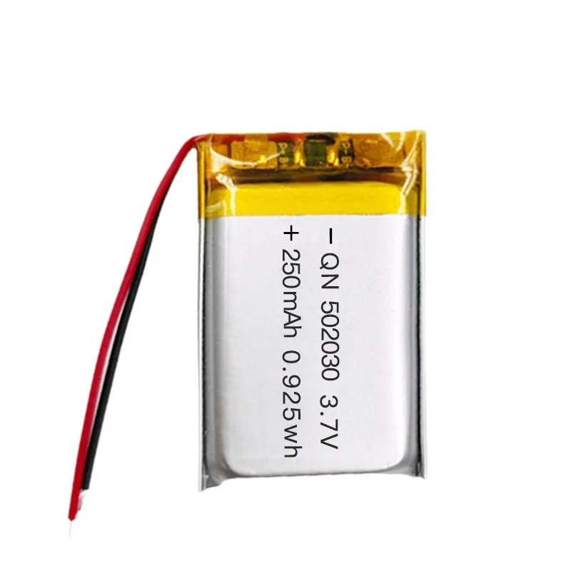 3.7V 250mAh 502030 Polymer Lithium cell Rechargeable Battery for Toys, LED Lights, Bluetooth Headsets, Beauty Devices, Watches