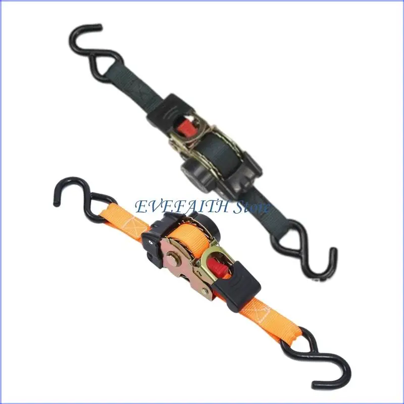 

124B Compact 2M Ratchet Tie Down Belt For Vehicle Motorcycle Luggage Secure Fastening
