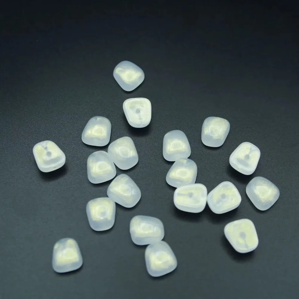 20 PCS 12 * 13mm Pearl Glitter Powder Half Hole Acrylic Loose Bead  DIY Charm Manufacturing Jewelry and Phone Case Accessories
