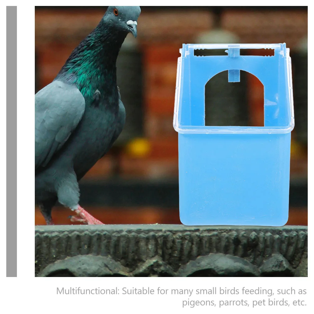 

2 Pcs Hanging Box Food Containers Blue White Multifunctional Plastic Pigeon Feeder Cage Accessory Pet Supplies