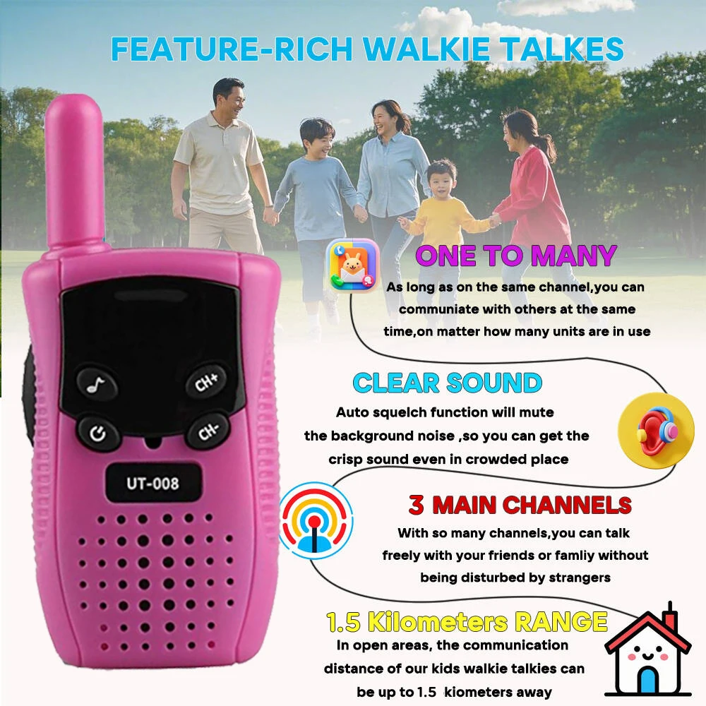 2PCS Mini Kids Walkie Talkie Handheld Transceiver Long Range Receiver Two Way Radio Walkie-Talkie Radio Comunicador Toys
