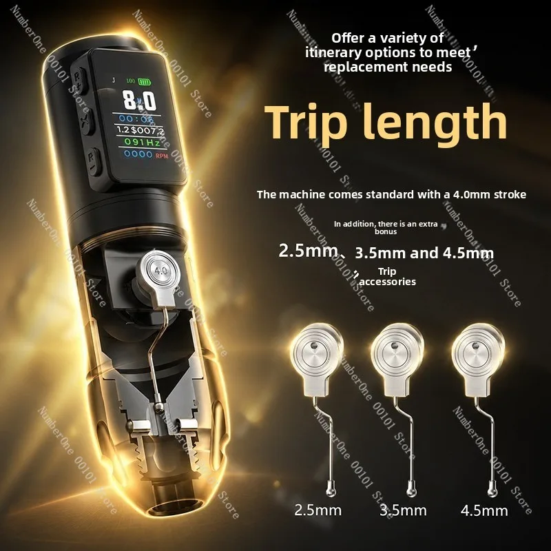 Brushless Curved Grip Wireless Tattoo Pen Large Capacity Battery, Rotary Motor Machine for Tattoo Permanent Makeup Art