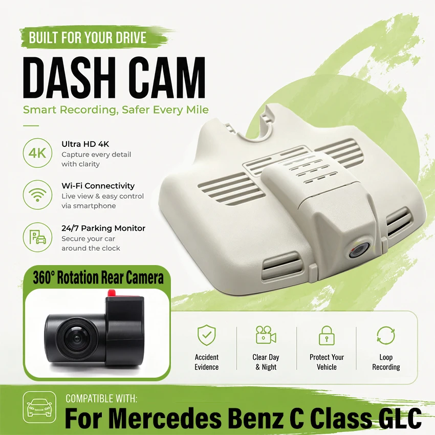 4K Dashcam Camera Car DVR For Mercedes Benz C Class 200d 220d 250d 200 250 300 w205 c204 c205 GLC x253 C253 glc43 glc63 c43 c63