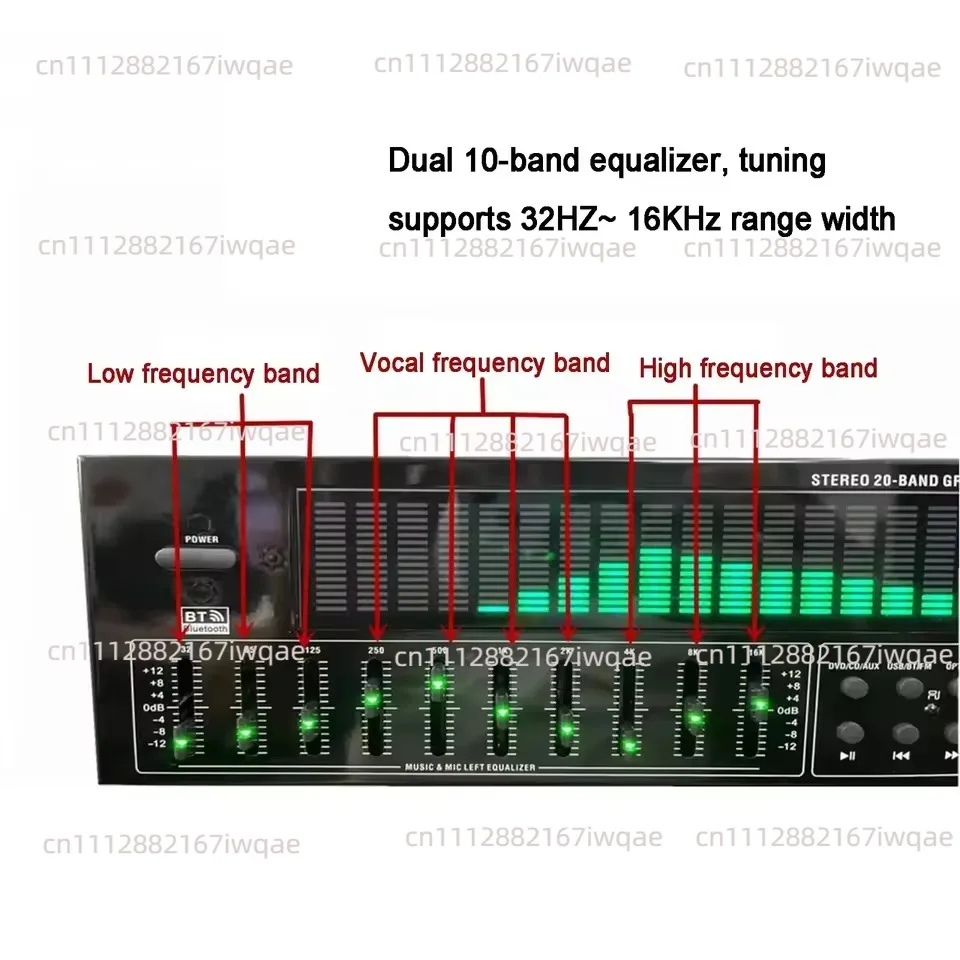 Professional Equalizer Bluetooth 5.4 Fiber Coaxial Digital Audio Decoding USB Flash Drive Fever Pre-Player
