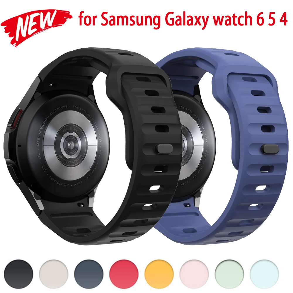 

No Gap Silicone Band for Samsung Galaxy Watch 6 5 4 40mm 44mm/5 Pro 45mm Sport Soft Galaxy 6 4 Classic 47mm 43mm 42mm 46mm strap