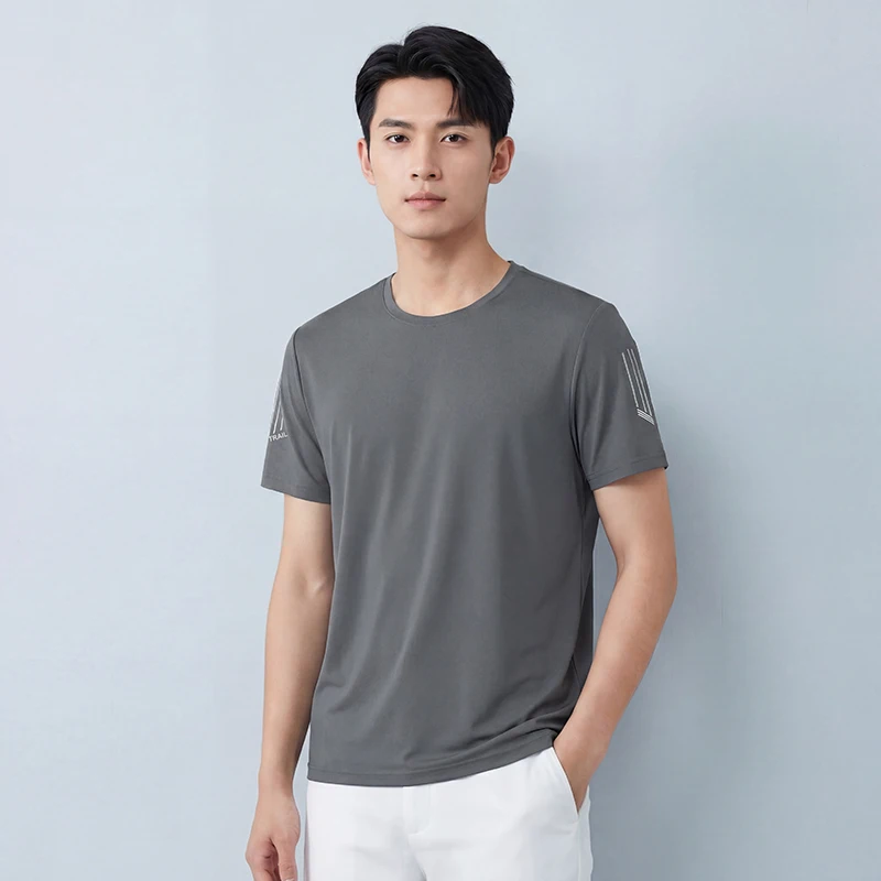 

Summer New Sweat Absorbing Quick Drying Ice Silk Short Sleeved Shorts Set for Men's Outdoor Lightweight Breathable Casual Suit