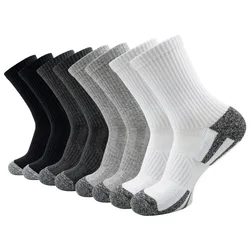 6 Pairs Of Sports Socks Men's Buffered Running Socks Breathable Outdoor Sports Socks Long Mid Calf Socks