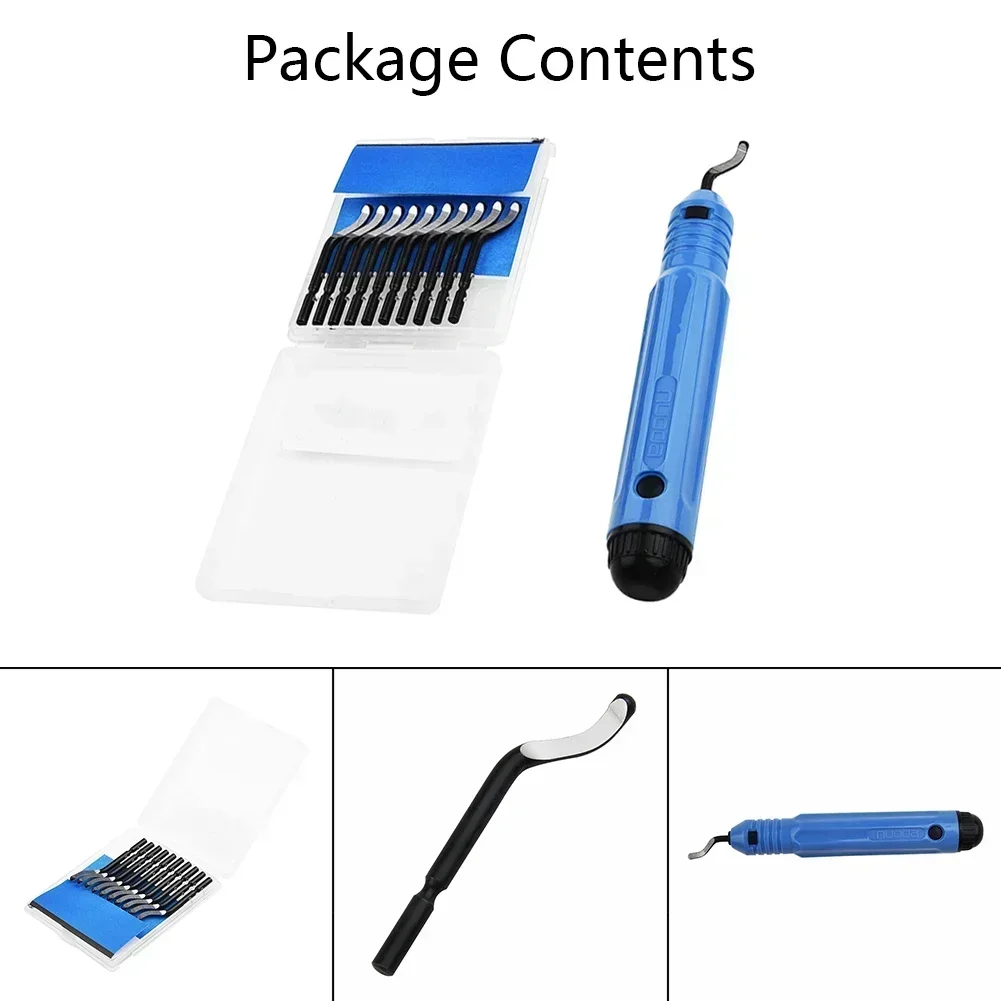 Набор инструментов для удаления заусенцев с 10 лезвиями, ручной инструмент для обработки пластика, резины, алюминия