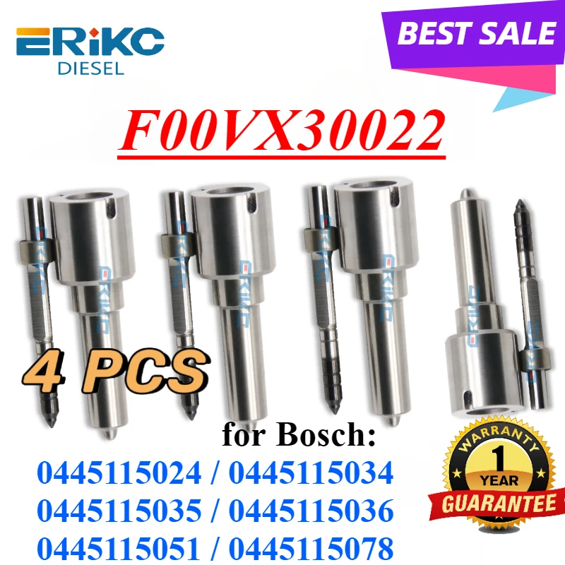 

4PC F00VX30022 CR Injector Nozzle For Bosch Piezo AUDI VW 0445115024 0445115078 0445115082 0445115034 0445115051 0445115036