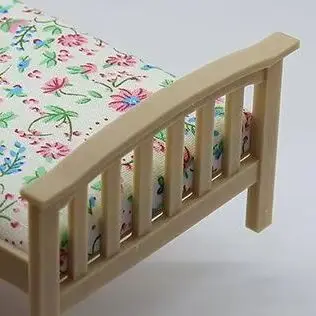 

1 шт. 1:12 аксессуары для кукольного домика, миниатюрная модель односпальной кровати с цветочным принтом, мини-мебель для спальни, украшение для микросцены