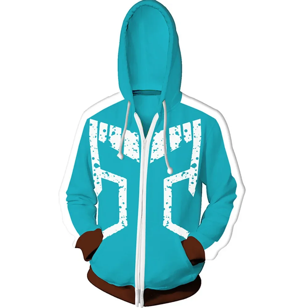 Mein Held Akademie Cosplay Kostüm 3D-Druck Hoodies Sweatshirts Uniformen Männer Reiß verschluss Hoodies Tops Mantel Jacke