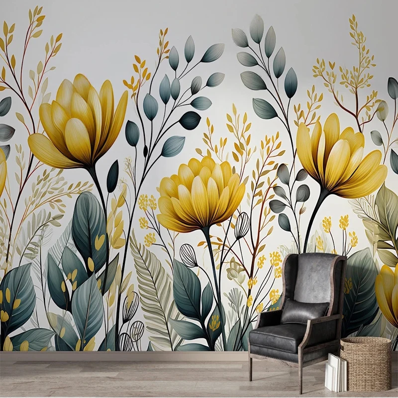 Custom Mural Wallpaper 3D Hand-Painted Tropical Rainforest Plant And Wallpaper Papel De Parede Home Décor Wall Painting Tapety