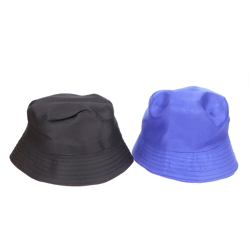 Reversible Dacron Bucket Hat Two Side Wear Unisex Simple Cap Men Women Panama Cap Beach Fishing Sunhat