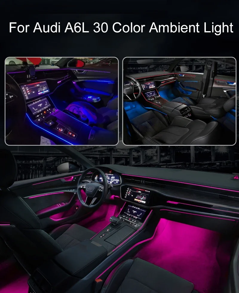 32Color Ambient light Lamp For Audi A3 A4L A6L Advanced Light With Dashboard lifting speaker and speaker cover lamp Car Interior