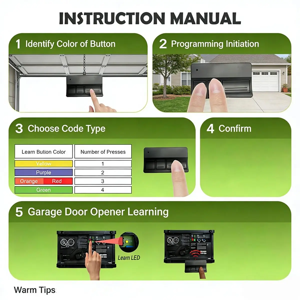 Gran Oferta 828: 2 Controles Remotos para Puerta de Garaje 373LM, 315MHz, Compatibles con 372LM, 370LM, 950D, 953D, 956D, 139.18191, 139.18192