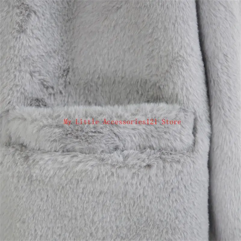 女性ファジーフリースジャケット長いオープンフロントカーディガンジャケットコート暖かい毛皮のコート