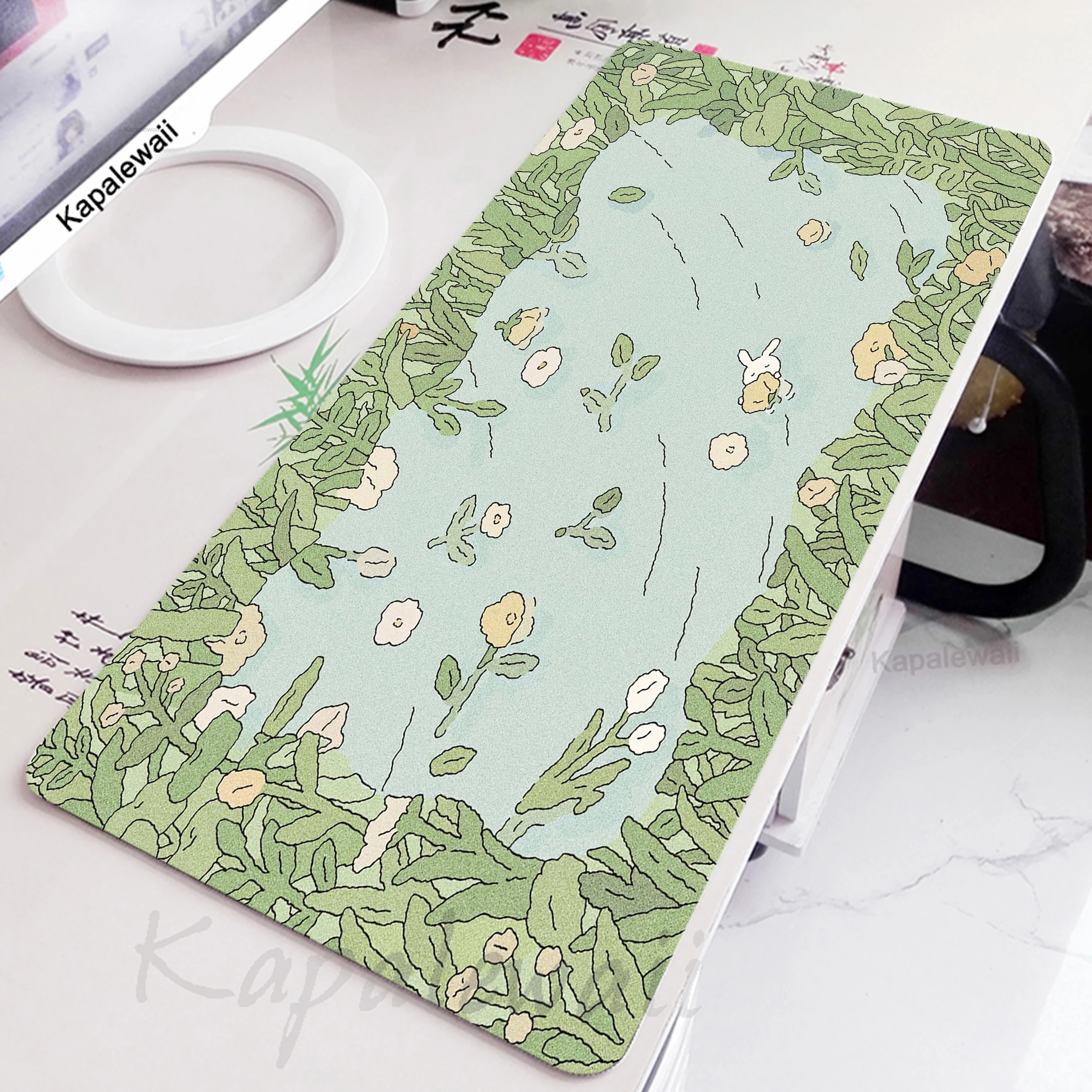 

Game Mousepad Gaming Green Plant Mouse Pad Keyboard Pads Office Rubber Large Kawaii Cute Cat Mouse Mat Computer Gamer Mausepad