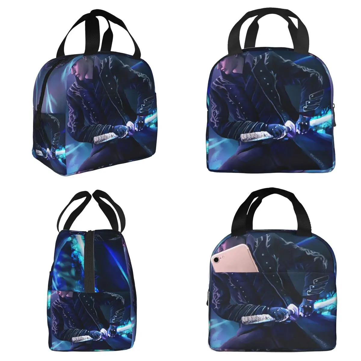 

Vergil From The Devil May Cry Series Insulated Lunch Bag for Women Office Cooler Thermal Food Box Tote Portable