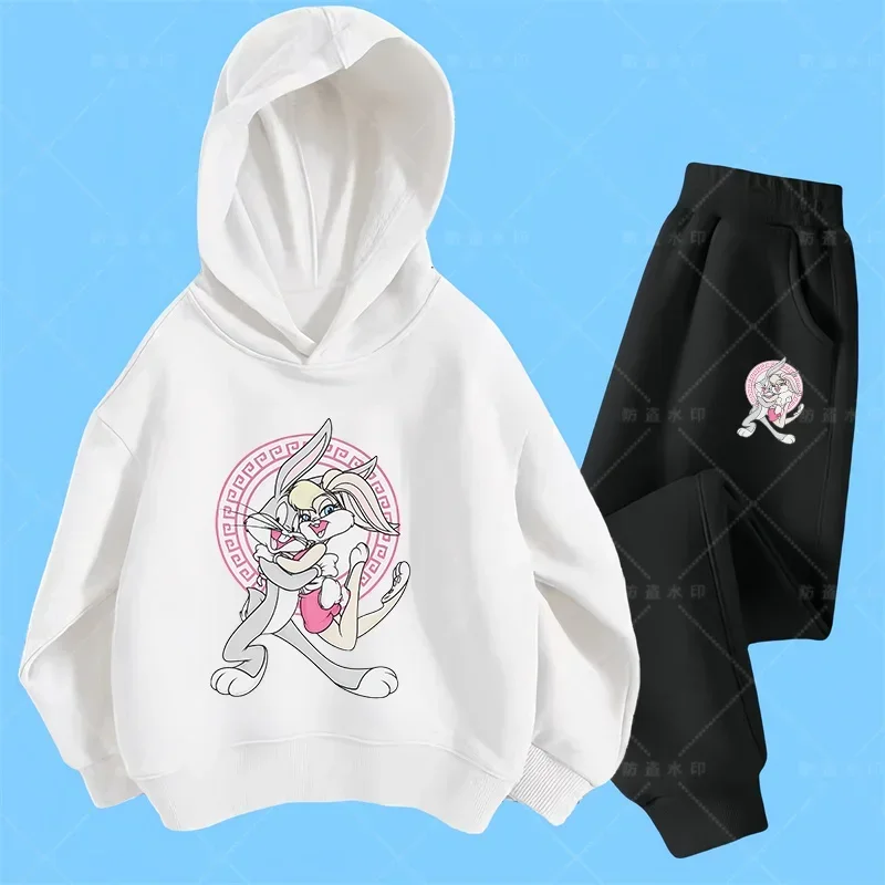 Bugs Bunny  Spring Autumn Children Clothing Suit Baby Boys Girls Clothes Kids Sport Hoodies Pants 2Pcs Sets Toddler Tracksuits