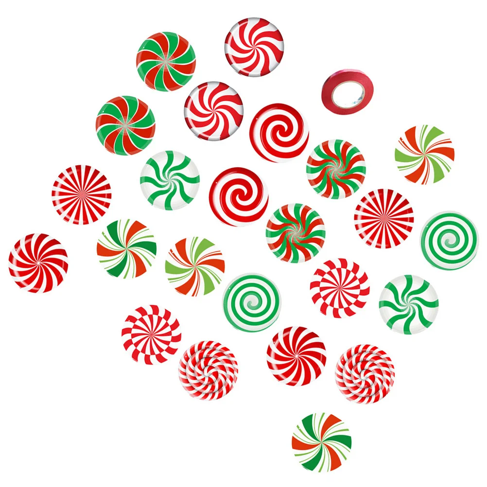 

24 Sheets Christmas Tree Pendants Lollipop Candies Ornaments Holiday Party Decorations Christmas Tree Hanging Ornament