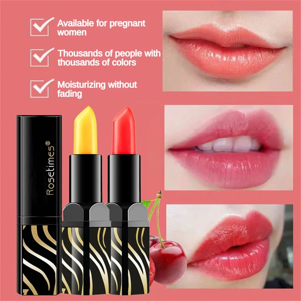 Lápiz labial que cambia de Color, bálsamo labial no irritante antigrietas, productos de belleza, tinte labial rojo, reparación de sequedad, Color suave