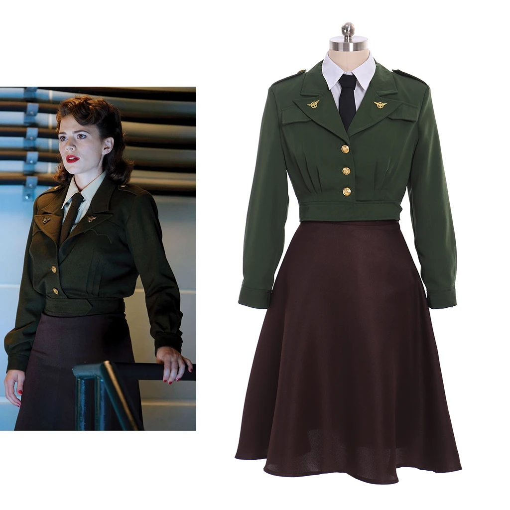 Movie Peggy Cosplay Agent Costume Women's Shirt Jacket Skirts Full Set Uniform Suit Halloween Carnival Business Party Ball Gown