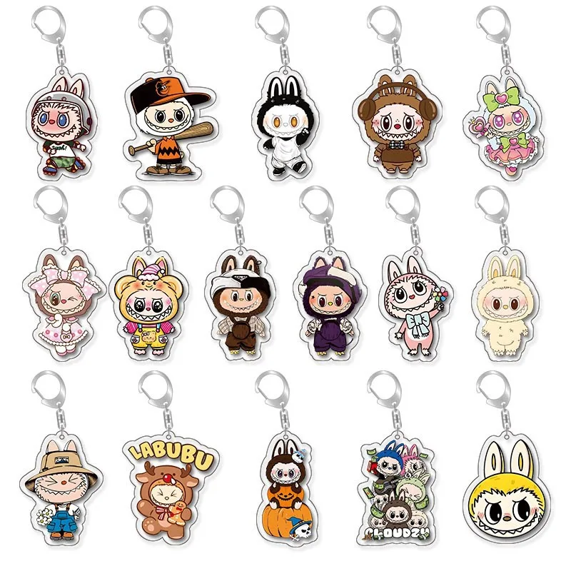 Cute Sheep Keychain La-bu-bu Key Chain Cartoon Anime PVC Doll Accessories Keychains Bag Jewelry Car Key Pendent Chaveio For Kids