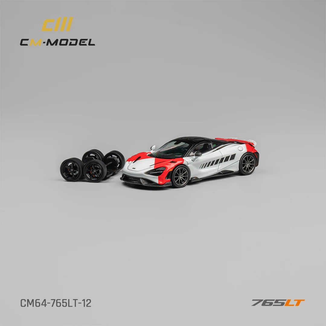 CMModel 1/64 Diecast Mclaren 765LT White and Red