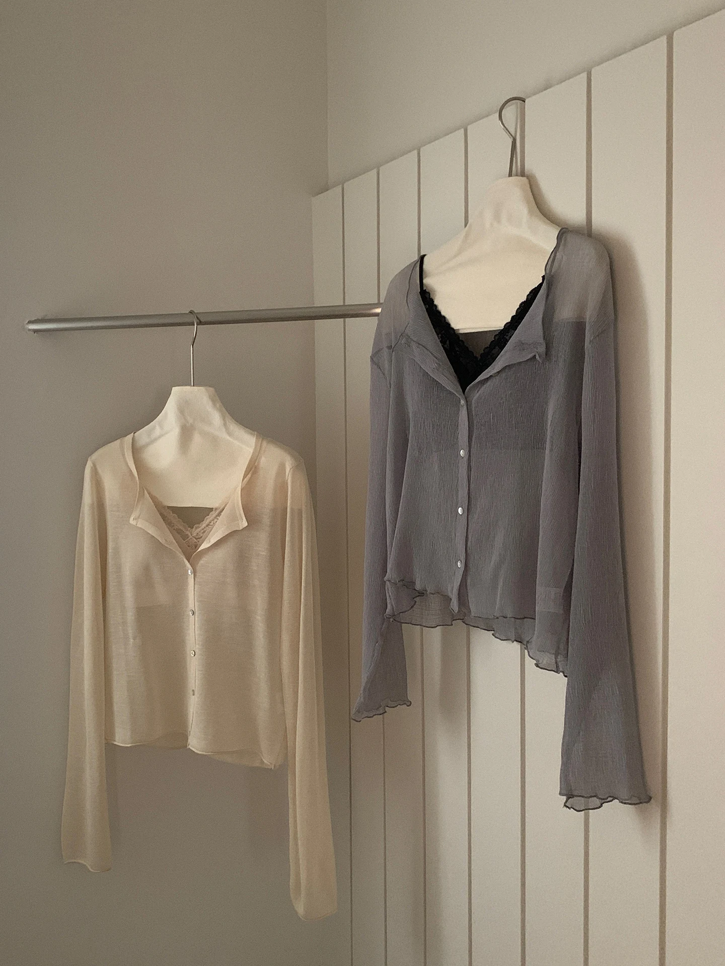 

BRIVIN Korean Style Women's Knitted Long Sleeve Cardigan Spring Summer New Charming Lace Trim Thin Outerwear Cover up Top